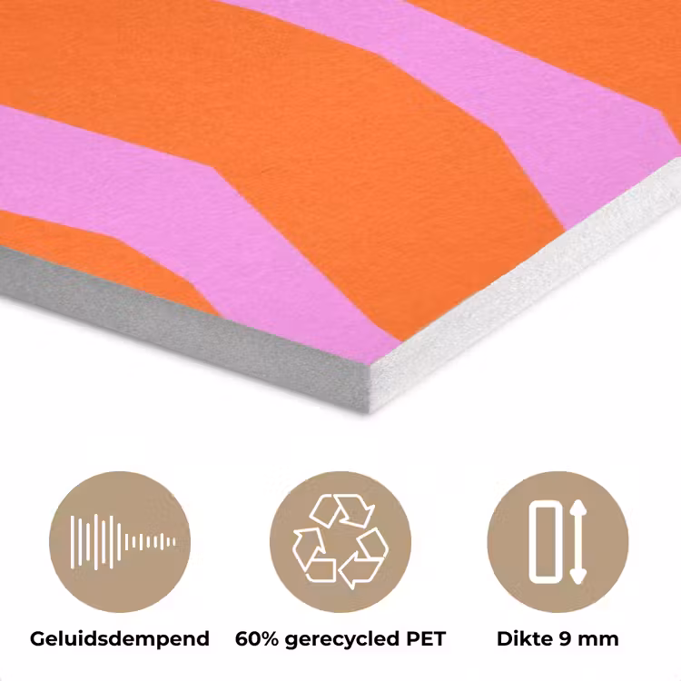 Zebraprint - Grafisch - COOL - Oranje PET vilt klein -closeup_NL
