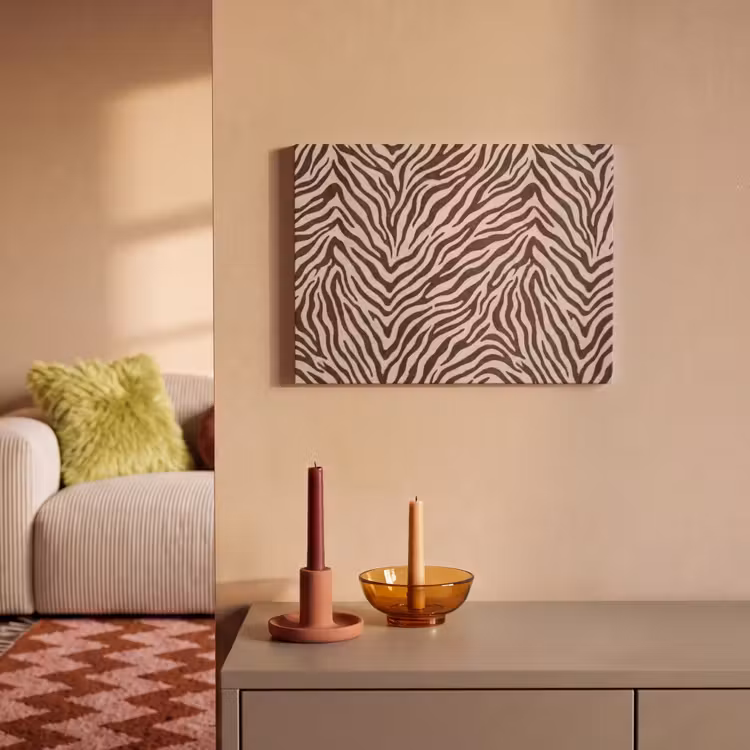 Zebra - Strepen - Bruin PET vilt klein -sfeer1