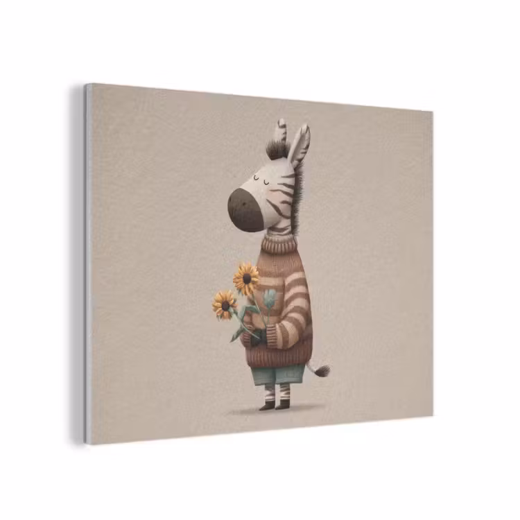 Zebra - Zonnebloemen - Warm PET vilt klein -3d