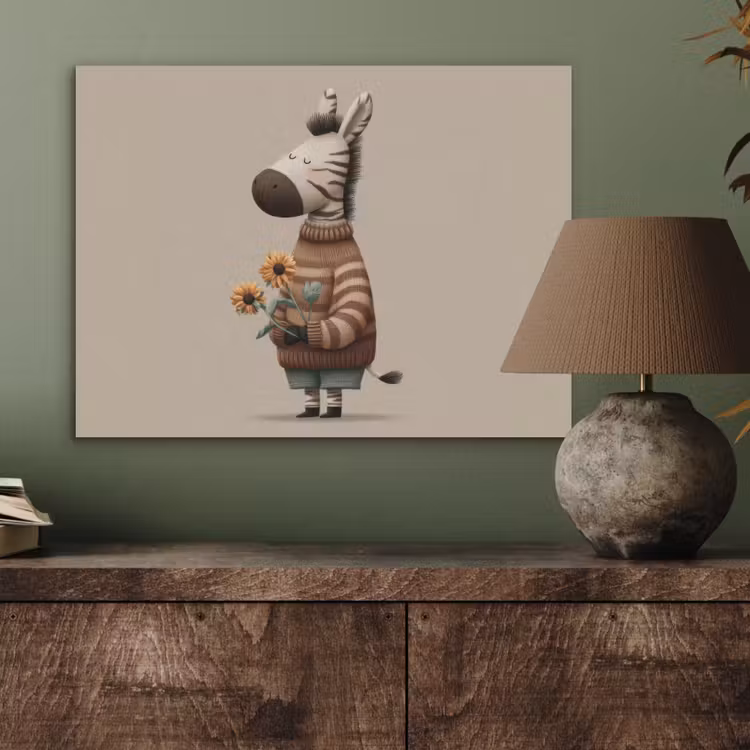 Zebra - Zonnebloemen - Warm PET vilt klein -sfeer2
