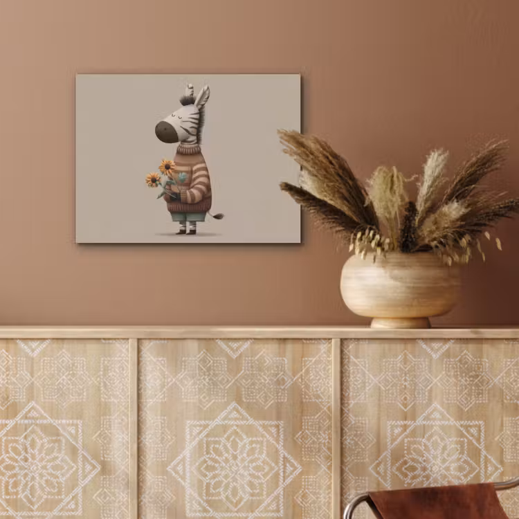 Zebra - Zonnebloemen - Warm PET vilt klein -sfeer4