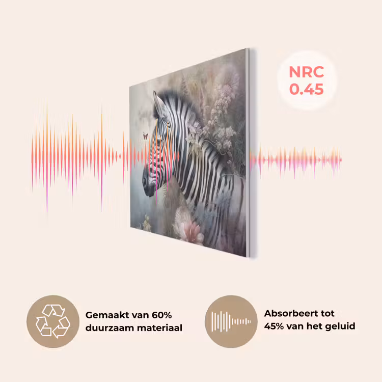 Zebra - Wilde dieren - Vlinder - Bloemen PET vilt klein -USP_NL