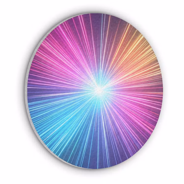 Abstract - Light - Burst - Modern - Colorful Akoestische PET Vilt - Rond klein -3d