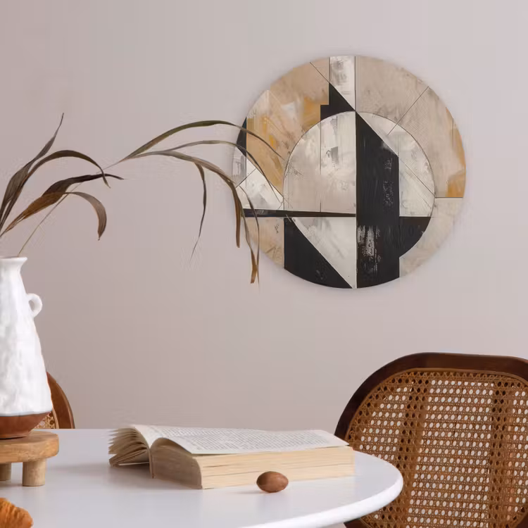 Abstract - Modern - Geometrisch - Pastel Akoestische PET Vilt - Rond klein -sfeer3