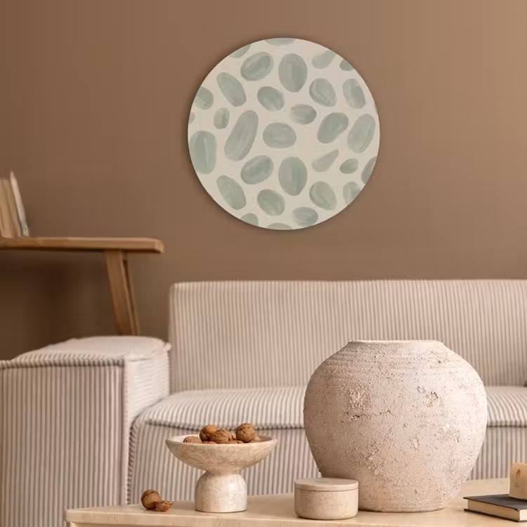 Abstract - Patroon - Organisch - Groen - Modern Akoestische PET Vilt - Rond klein -sfeer1