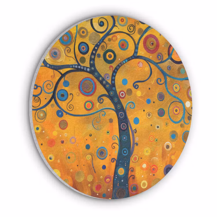 Abstract - Boom - Levensboom - Modern Akoestische PET Vilt - Rond klein -3d