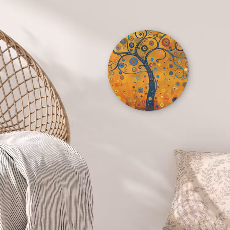 Abstract - Boom - Levensboom - Modern Akoestische PET Vilt - Rond klein -sfeer4