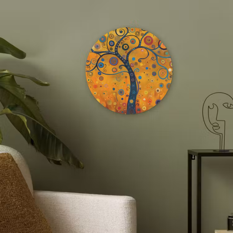 Abstract - Boom - Levensboom - Modern Akoestische PET Vilt - Rond klein -sfeer2