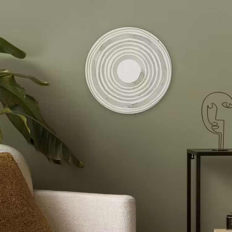 Abstractie - Cirkels - Waterverf - Groen - Modern Akoestische PET Vilt - Rond klein -sfeer2