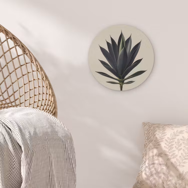 Agaveplant - Symmetrisch - Groen Akoestische PET Vilt - Rond klein -sfeer4