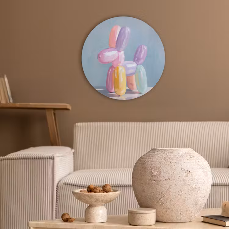 Dier - Ballon - Pasteltinten - Glanzend Akoestische PET Vilt - Rond klein -sfeer1