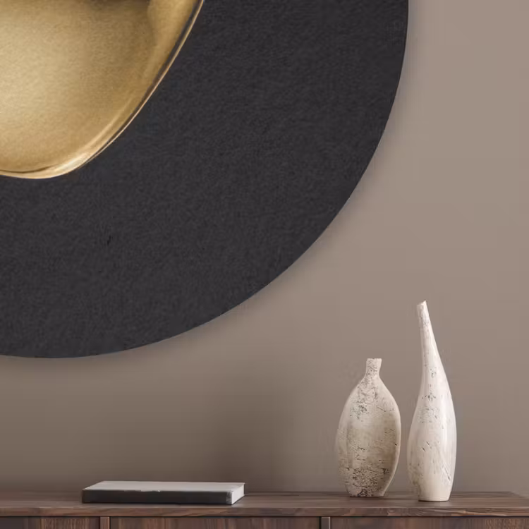 Appel - Goud - Chrome - Zwart Akoestische PET Vilt - Rond klein -sfeer5_closeup