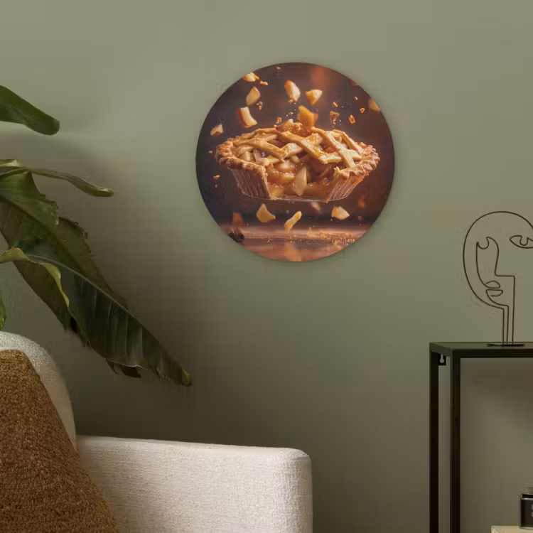Appel - Taart - Warm - Eten Akoestische PET Vilt - Rond klein -sfeer2