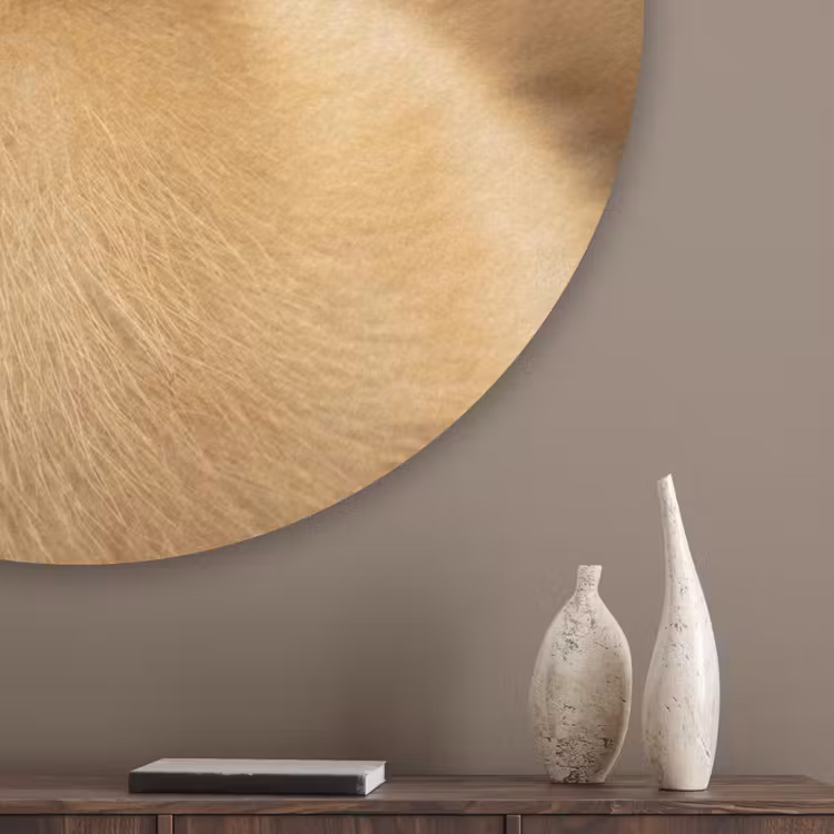 Pijltje - Eend - Natuur - Geel Akoestische PET Vilt - Rond klein -sfeer5_closeup
