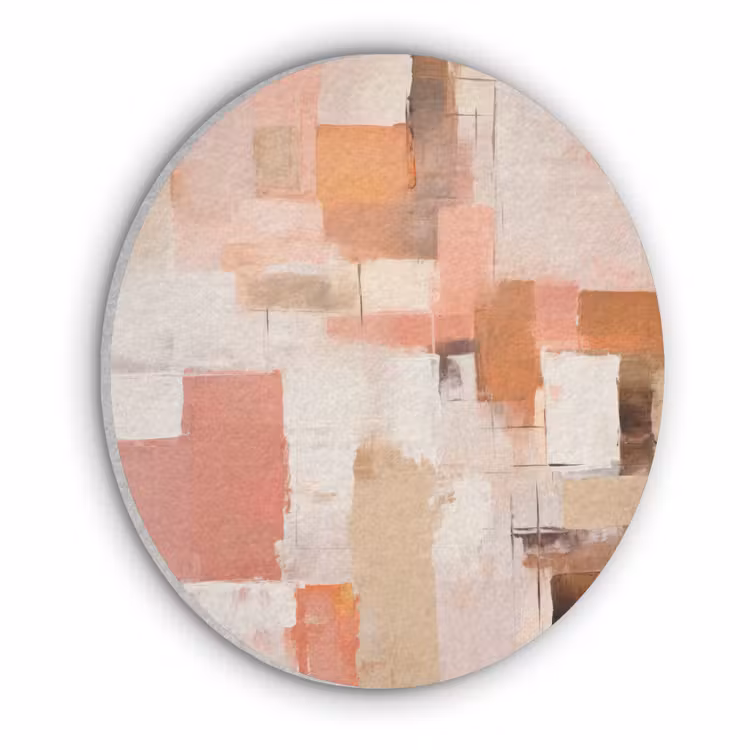 Kunst - Roze - Abstract Akoestische PET Vilt - Rond klein -3d