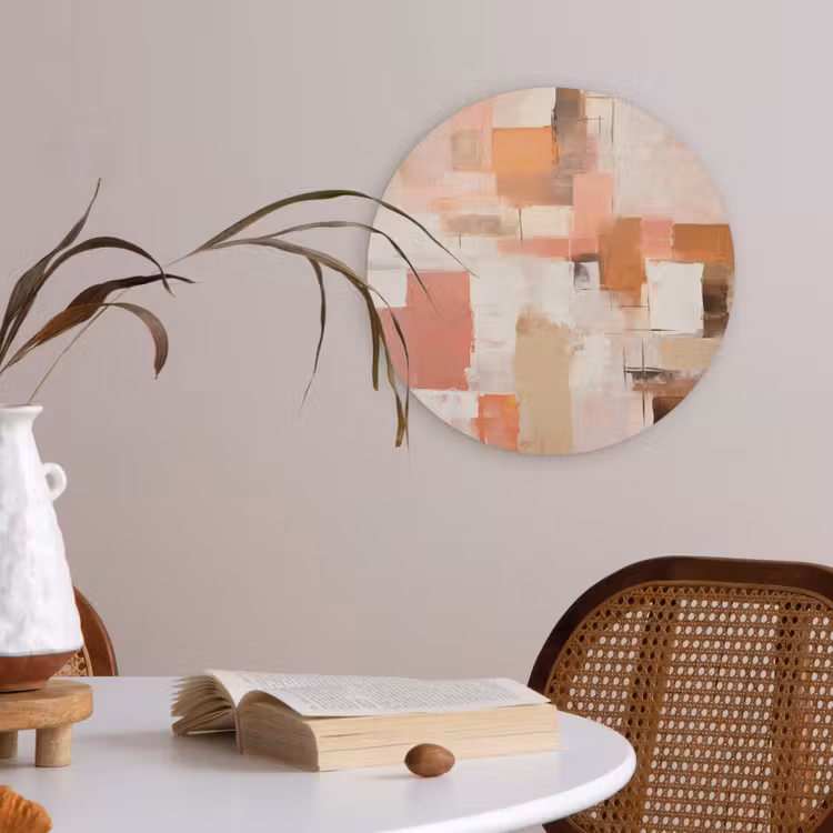 Kunst - Roze - Abstract Akoestische PET Vilt - Rond klein -sfeer3