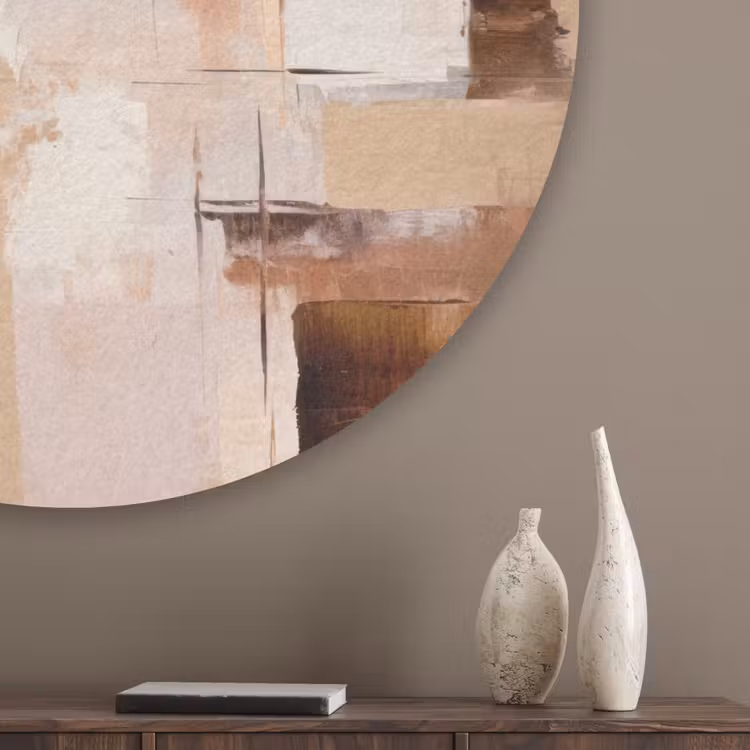 Kunst - Roze - Abstract Akoestische PET Vilt - Rond klein -sfeer5_closeup