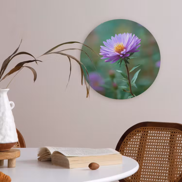 Aster - Paars - Bloem - Blaadjes Akoestische PET Vilt - Rond klein -sfeer3