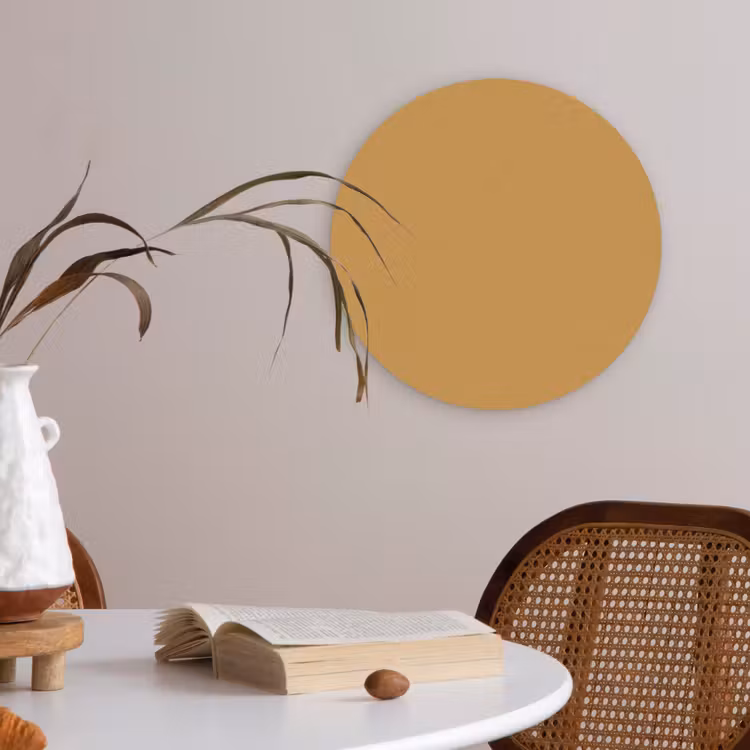 Autumn - Mustard - Geel Akoestische PET Vilt - Rond klein 838 -sfeer3
