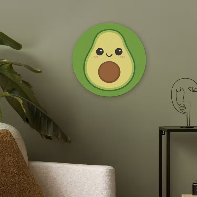 Avocado - Groen - Speels Akoestische PET Vilt - Rond klein -sfeer2