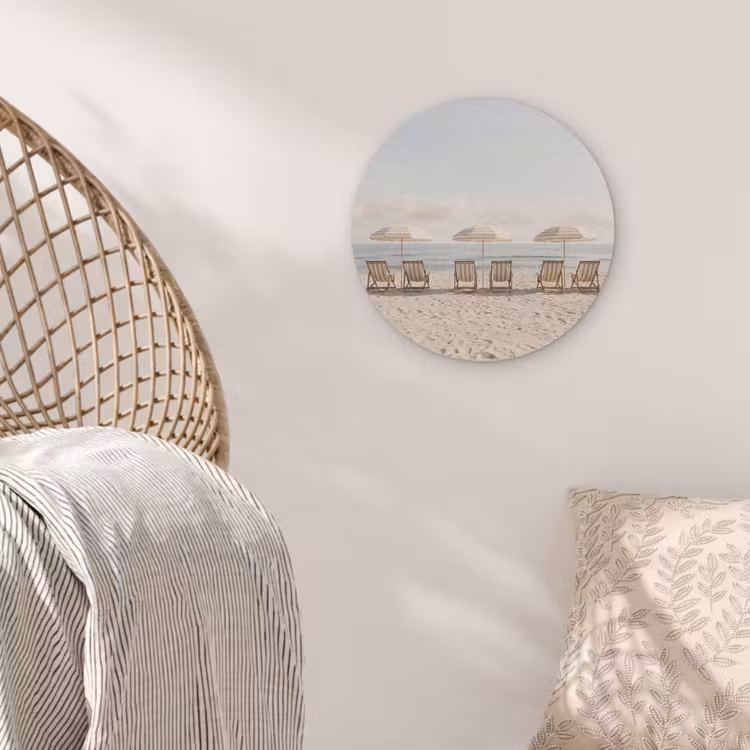 Strand - Stoelen - Parasol Akoestische PET Vilt - Rond klein -sfeer4
