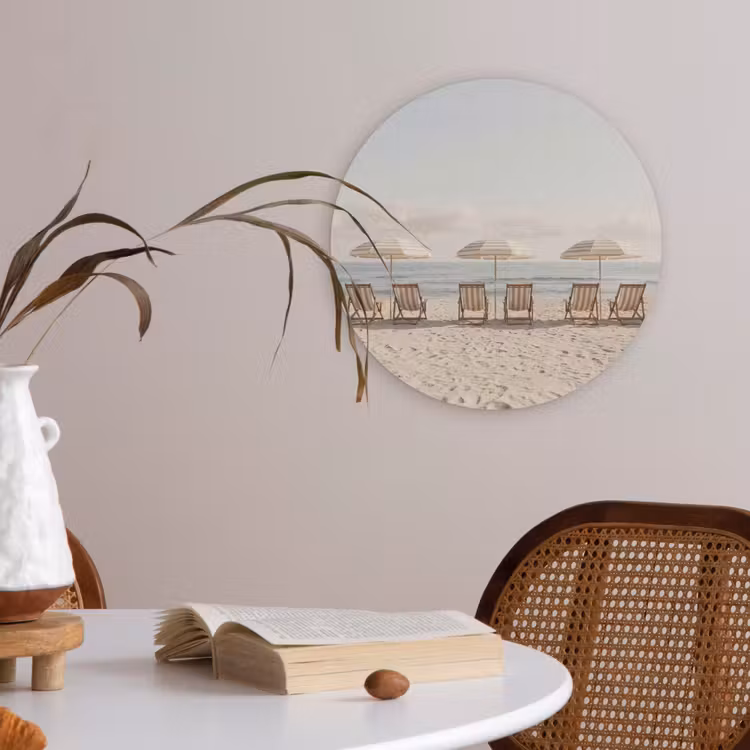 Strand - Stoelen - Parasol Akoestische PET Vilt - Rond klein -sfeer3