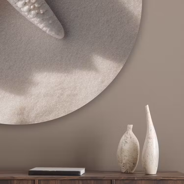 Strand - Zeester - Zand - Beige Akoestische PET Vilt - Rond klein -sfeer5_closeup