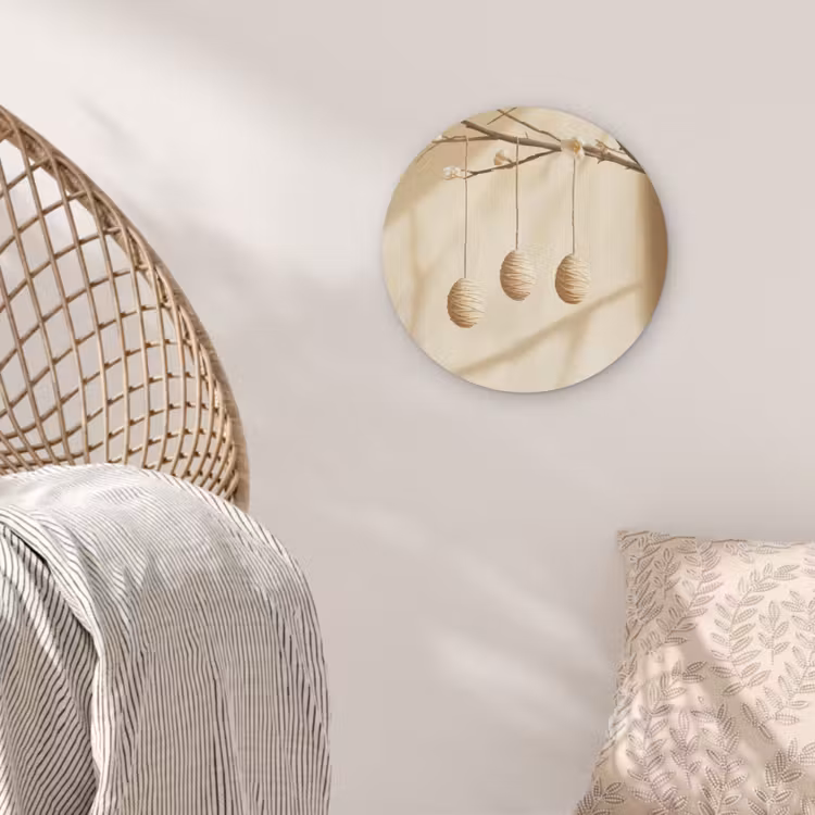 Beige - Paastak - Eieren Akoestische PET Vilt - Rond klein -sfeer4