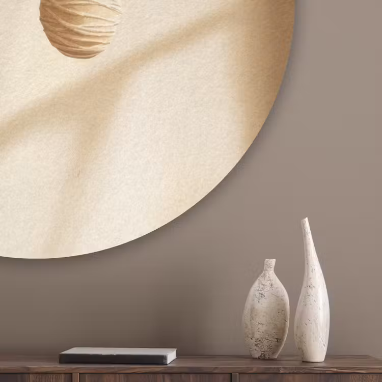 Beige - Paastak - Eieren Akoestische PET Vilt - Rond klein -sfeer5_closeup