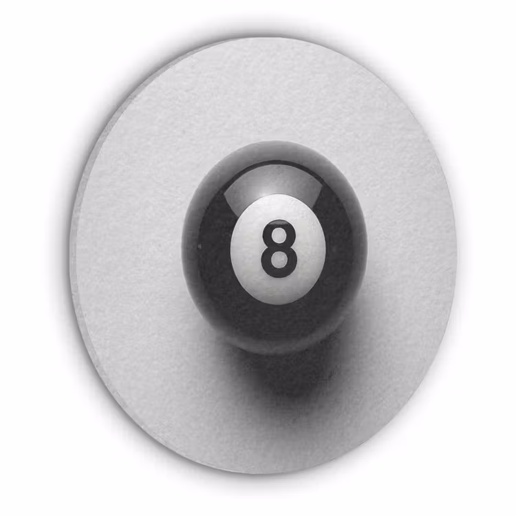 Biljartbal - Getal - Acht - Wit Akoestische PET Vilt - Rond klein -3d