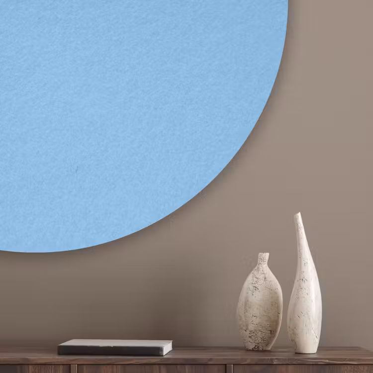 Vogel - Blauw - Eenvoudig Akoestische PET Vilt - Rond klein -sfeer5_closeup