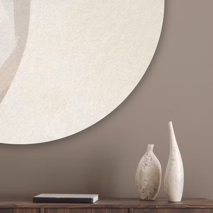 Vogel - Minimalistisch - Geel Akoestische PET Vilt - Rond klein -sfeer5_closeup