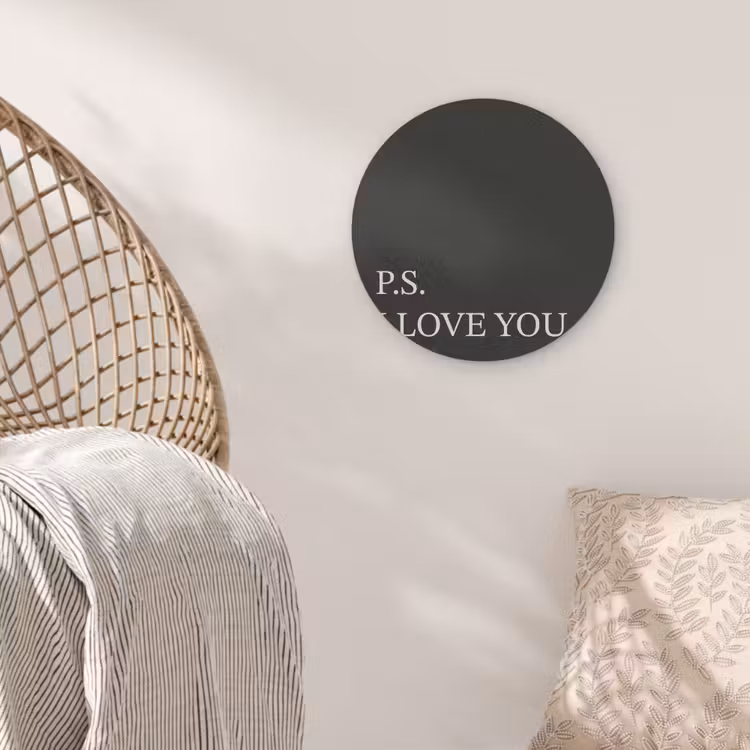 Zwart - Minimalistisch - Valentijn Akoestische PET Vilt - Rond klein -sfeer4