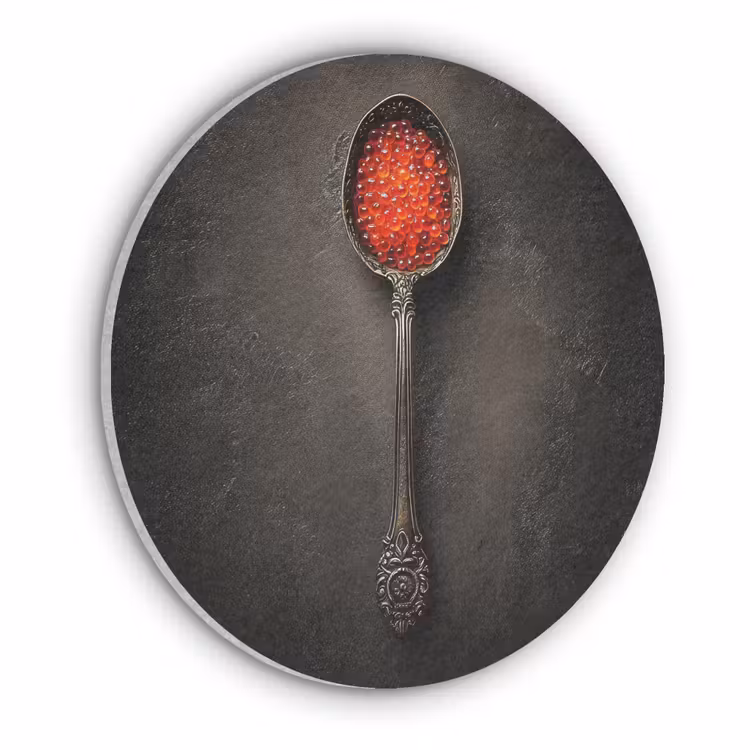Zwart - Lepel - Caviar Akoestische PET Vilt - Rond klein -3d
