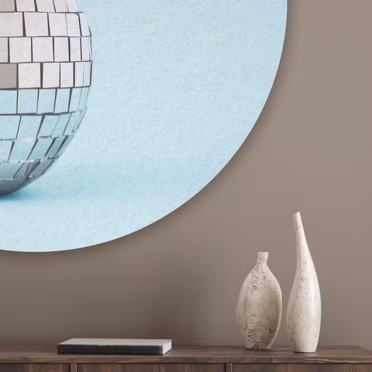 Blauw - Ananas - Disco - Discobal Akoestische PET Vilt - Rond klein -sfeer5_closeup