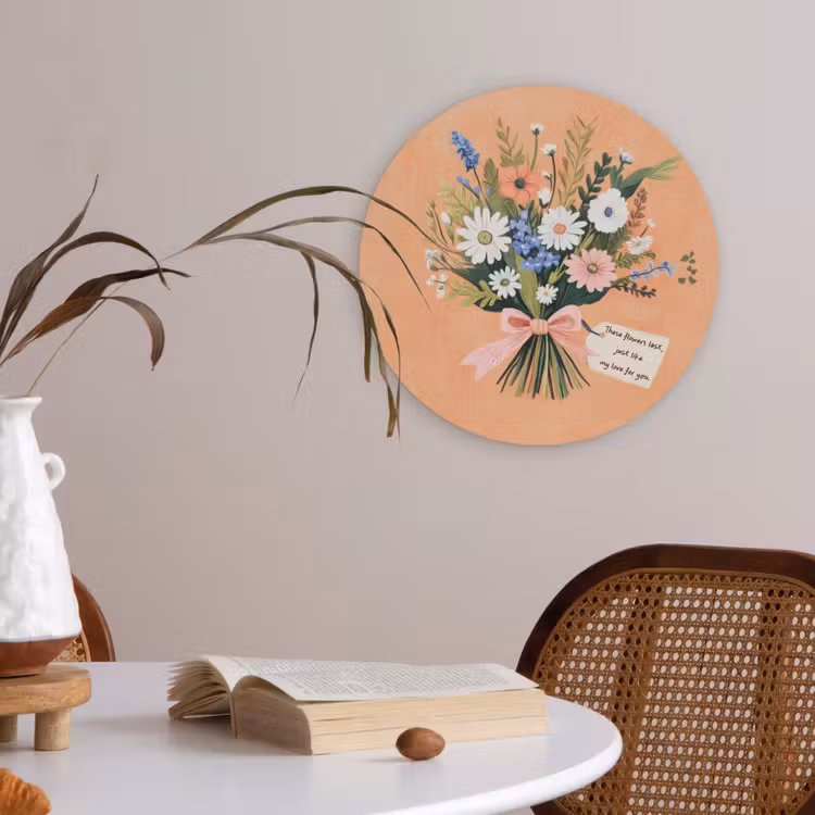 Boeket - Strikje - Quote Akoestische PET Vilt - Rond klein -sfeer3