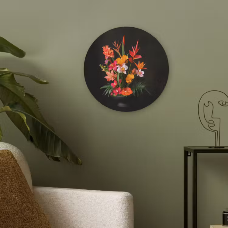 Boeket - Bloemen - Exotisch Akoestische PET Vilt - Rond klein -sfeer2