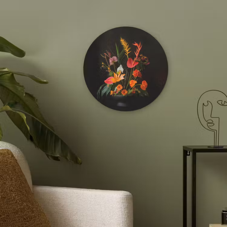 Schaal - Boeket - Bloemen Akoestische PET Vilt - Rond klein -sfeer2