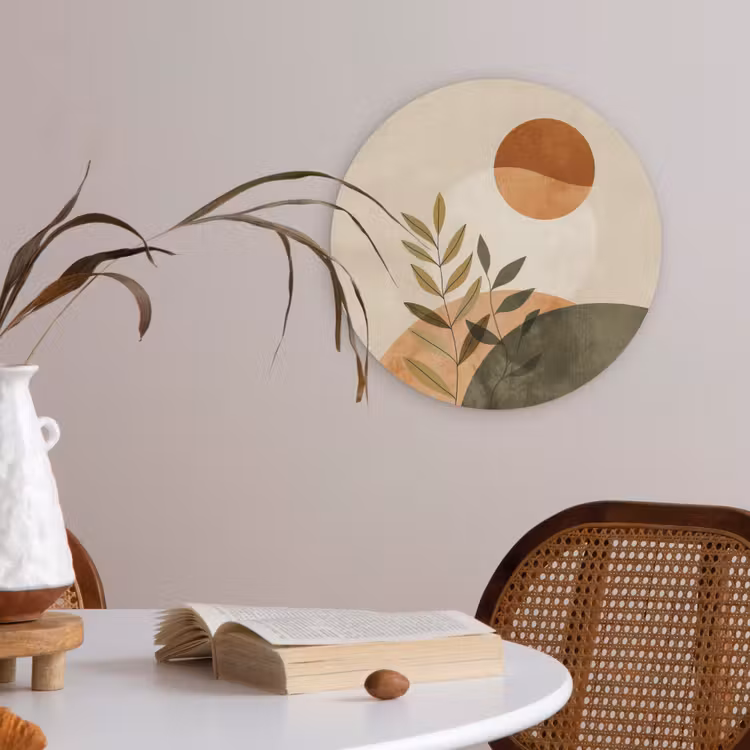 Takken - Vormen - Abstract Akoestische PET Vilt - Rond klein -sfeer3
