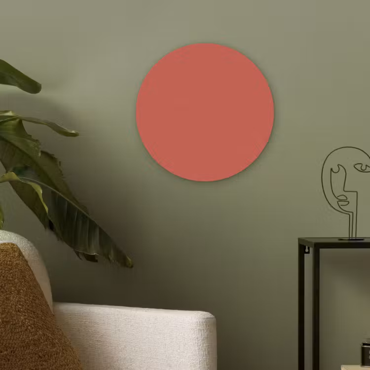 Brick - Red - Rood Akoestische PET Vilt - Rond klein 838 -sfeer2