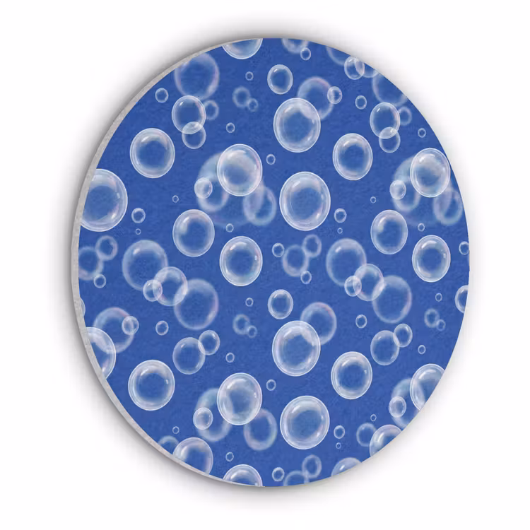 Bubbels - Patroon - Blauw Akoestische PET Vilt - Rond klein -3d