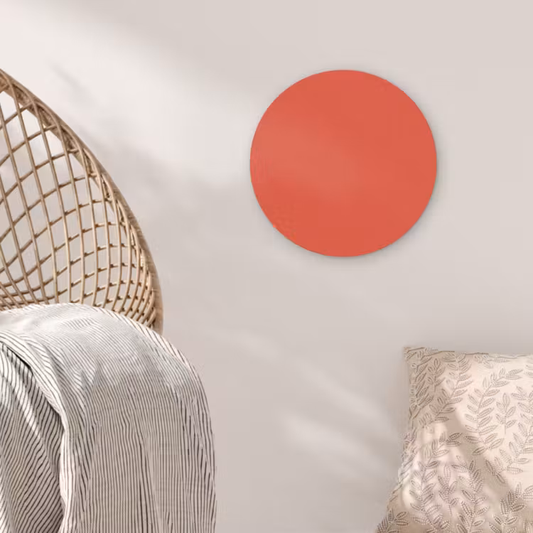 Burnt - Coral - Oranje Akoestische PET Vilt - Rond klein 838 -sfeer4