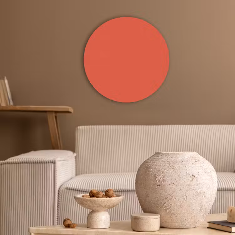 Burnt - Coral - Oranje Akoestische PET Vilt - Rond klein 838 -sfeer1