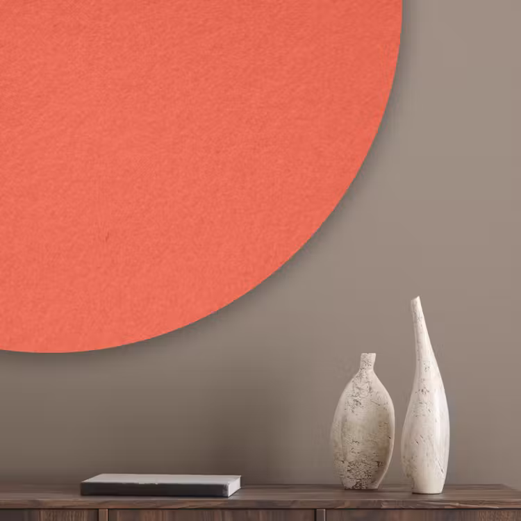 Burnt - Coral - Oranje Akoestische PET Vilt - Rond klein 838 -sfeer5_closeup