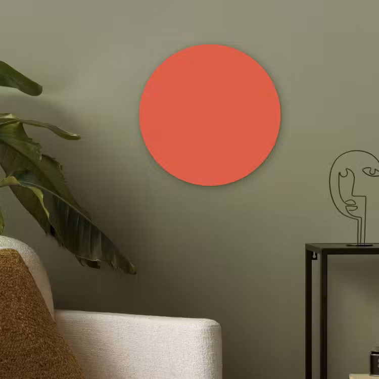 Burnt - Coral - Oranje Akoestische PET Vilt - Rond klein 838 -sfeer2