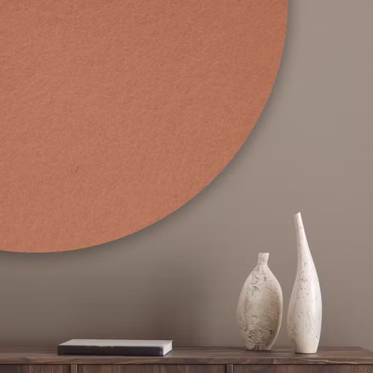 Burnt - Sienna - Oranje Akoestische PET Vilt - Rond klein 838 -sfeer5_closeup