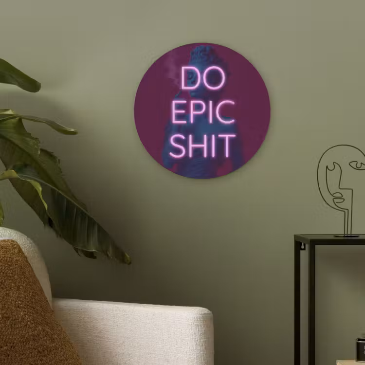 Buste - Neon - LED - Letters Akoestische PET Vilt - Rond klein -sfeer2