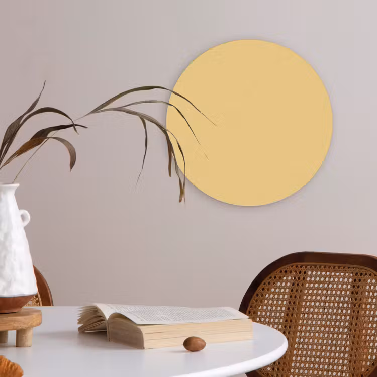 Butter - Geel - Yellow Akoestische PET Vilt - Rond klein 838 -sfeer3