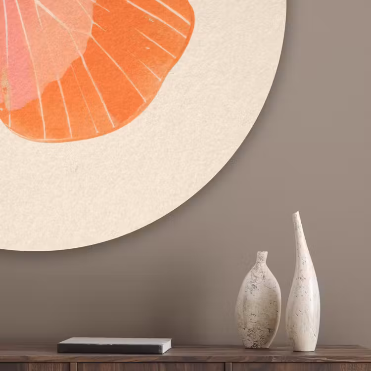 Vlinder - Minimalistisch - Roze Akoestische PET Vilt - Rond klein -sfeer5_closeup