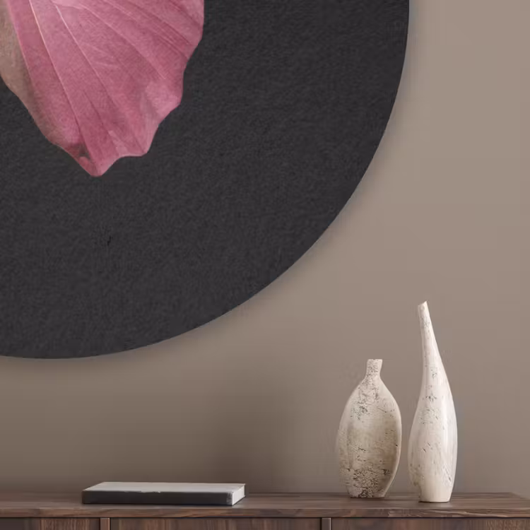 Vlinder - roze - Elegant Akoestische PET Vilt - Rond klein -sfeer5_closeup